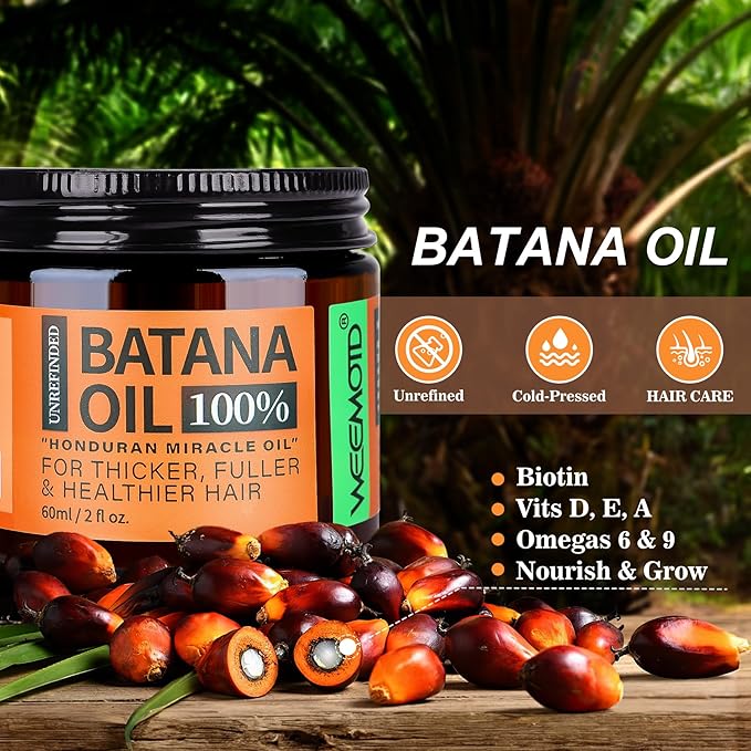Unrefined Batana Oil for Hair Growth, Dr. Sebi Raw Batana Oil from Honduras, Hair Mask Hair Growth Oil with Organic and Natural Ingredients (2 fl oz, Espresso Coffee)