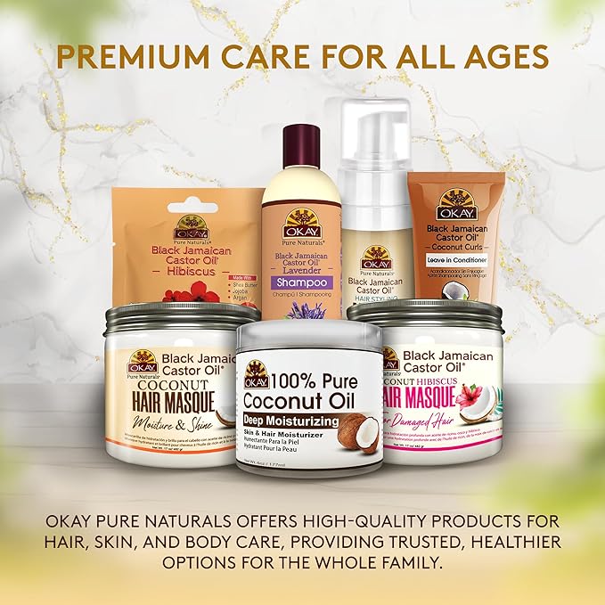 OKAY | Coconut & Shea Butter Leave-In Conditioner | For All Hair Types & Textures | Fortify - Strengthen - Revitalize | With Olive, Argan & Avocado Oil | Free of Paraben, Silicone, Sulfate | 8. oz