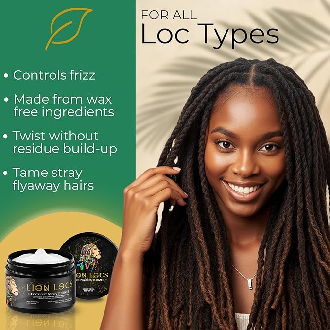 Lion Locs Hair Locking Dreads Moisturizer for Dreadlocks, Locks, Microlocs, Interlocks, Braidlocks, Braids, Fauxlocs, Twistlocks, or Sisterlocks (8oz) (Firm)