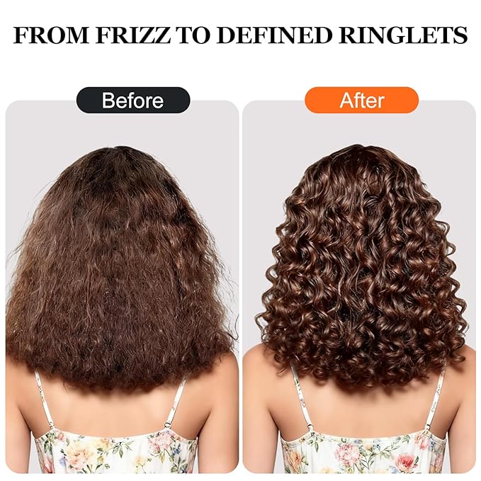 Curl Defining Brush for Thick Coily Hair, Firm-Bristle TPEE Detangling Brush for Coarse 4A–4C Curls, Dual-Sided Wide & Narrow Tooth Brush for Wet & Dry Curl Shaping– Women & Men (2054-Matte Black)