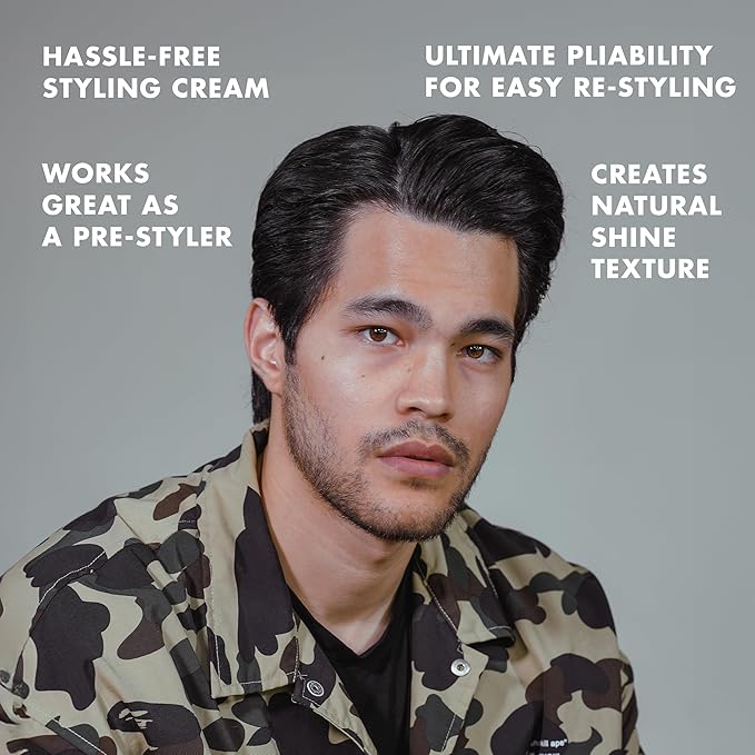 Hanz de Fuko Scheme Cream – Premium Men’s Hair Styling Cream for a Medium Hold, Natural Shine – Ideal Texture Product for All Hair Types, Provides Versatility on Wet or Dry Hair – 2 oz, Travel Size