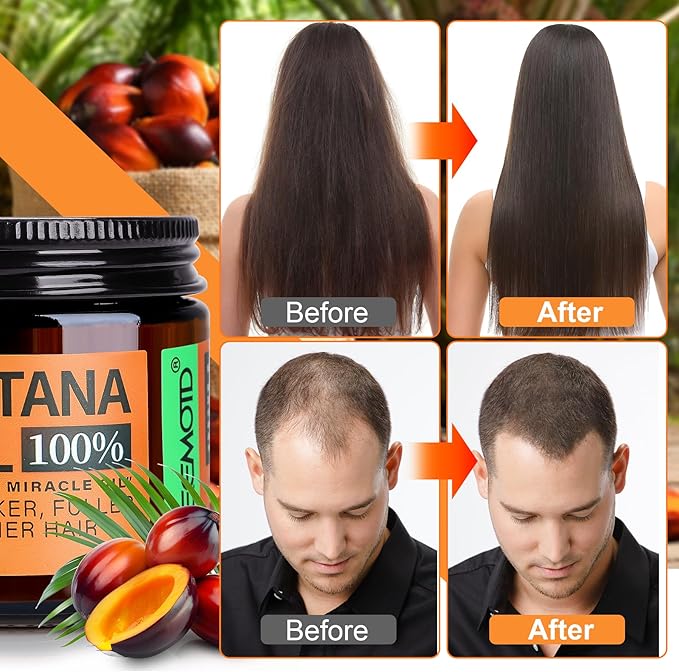 Unrefined Batana Oil for Hair Growth, Dr. Sebi Raw Batana Oil from Honduras, Hair Mask Hair Growth Oil with Organic and Natural Ingredients (2 fl oz, Espresso Coffee)