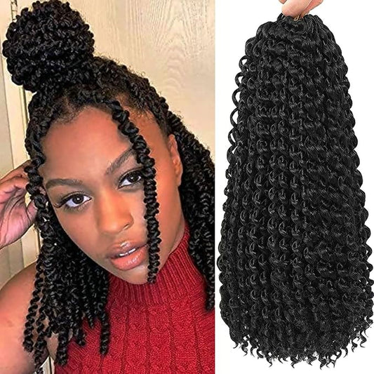 RIHANNAHAIR 7 Packs Passion Twist Hair 12 Inch Pre Looped Water Wave Crochet Hair Spring Twist Bohemian Braids for Black Women