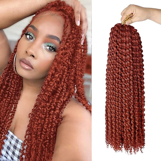 NAYOO Passion Twist Hair-8 Packs 24 Inch Water Wave Crochet Hair,Passion Twist Crochet Hair For Women Long Passion Twists Synthetic Braiding Hair Extensions(24 Inch 8 Packs,350#)
