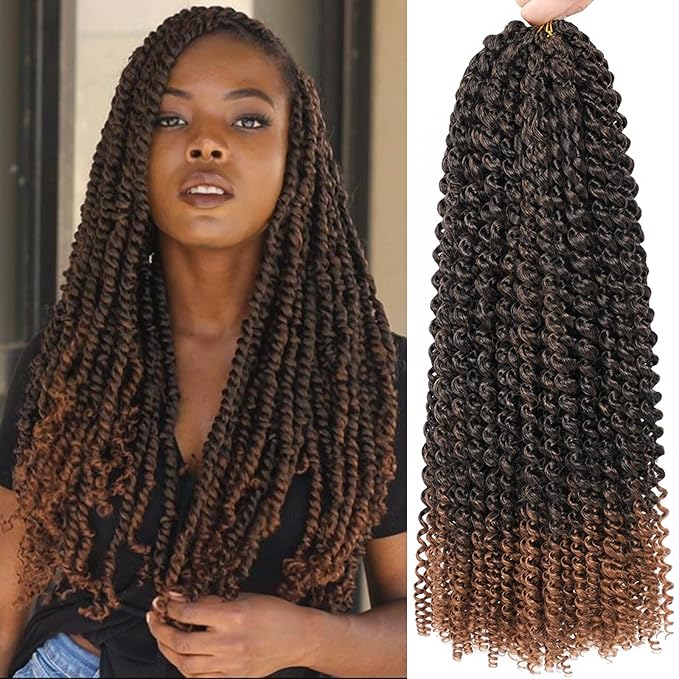 Passion Twist Hair 20 Inch 8 Packs Passion Twist Crochet Hair Long Bohemian Crochet Braids (20 Inch, 1B/30)