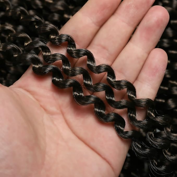 FUTAI Passion Twist Hair 7 Packs 18 Inch Pre Looped Water Wave Crochet Hair Bohemian Braids for Black Women