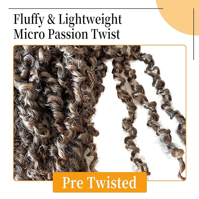 10 Inch Pre-Looped Yanky Twist Crochet Hair, 30 Strands/Pc, Mini Passion Twists, Senegalese Braiding Hair (T30, 8 Pcs/Pack)