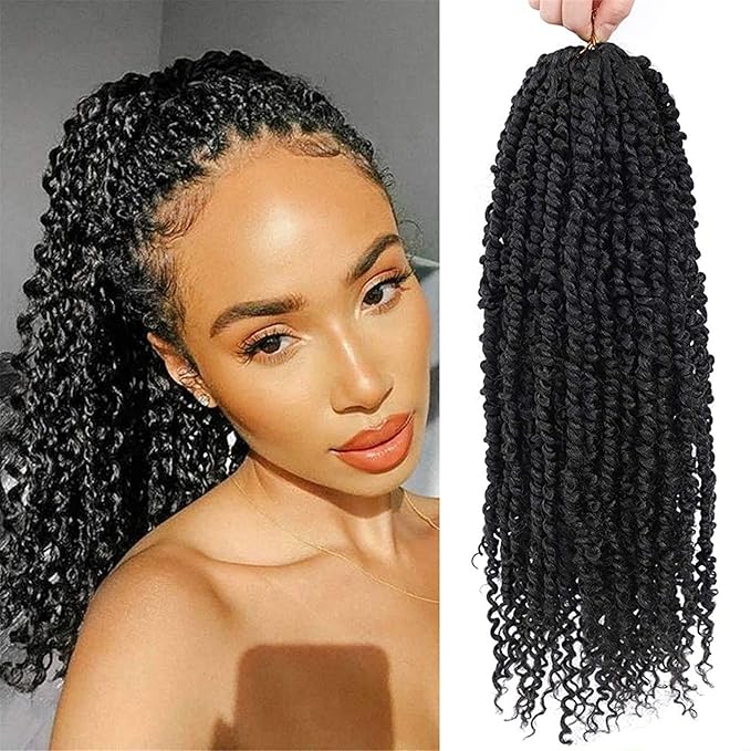 Passion Twist Hair - 8 Packs 18 Inch Passion Twist Crochet Hair For Women, Crochet Pretwisted Curly Hair Passion Twists Synthetic Braiding Hair Extensions (18 Inch 8 Packs, #2)