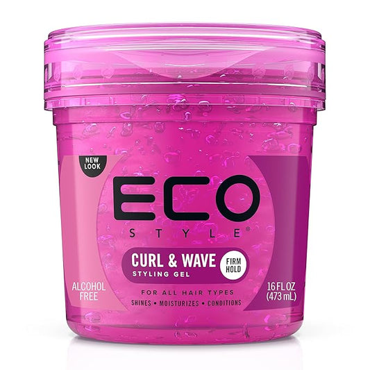 Ecoco Eco Style Hair Gel - Curl And Wave - Anti-Itch, Alcohol-Free Formula - Perfect Hold For Angled Or Tapered Sides - Ideal For Wavy Hair - No Flakes - Not Animal Tested - Moisturizes - 8 Oz