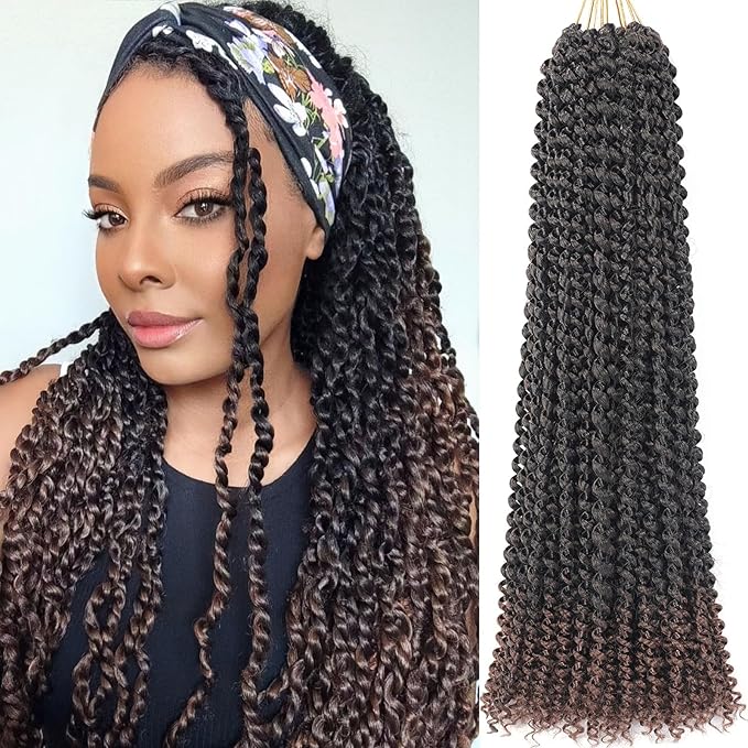 Ombre Brown Passion Twist Hair 24 Inch 5 Packs Passion Twist Braiding Hair Water Wave Crochet Hair For Black Women Passion Twist Crochet Hair/Butterfly Locs/Spring Twist Crochet Braids(24in,T30)