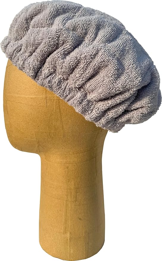 AKISS Flaxseed Deep Conditioning Heat Cap Portable Microwave Hot Bonnet Therapy Hair care Cap For Women (Grey/Dot, Large)
