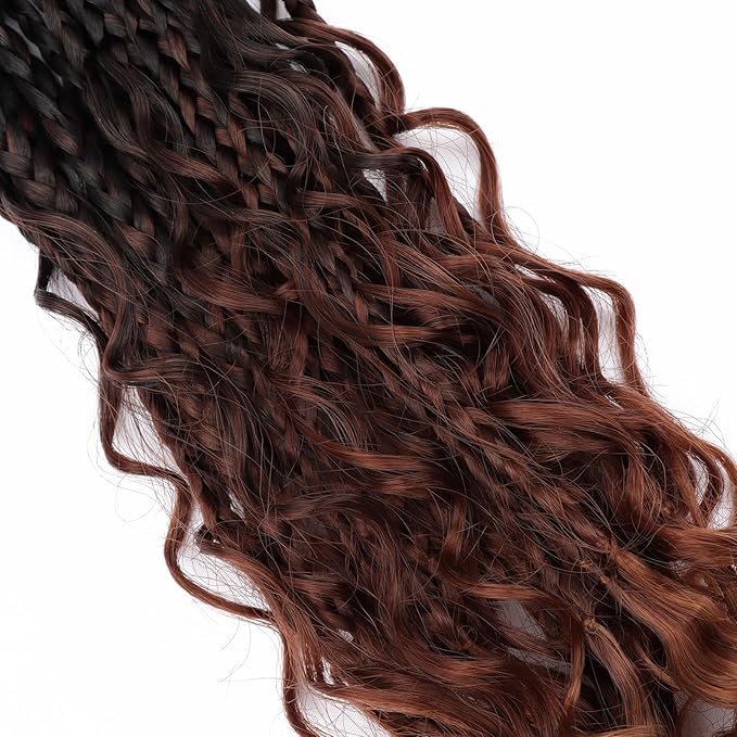 14 Inch Goddess Box Braids Crochet Hair for Black Women 8 Packs Crochet Box Braids Pre-looped Boho Box Braids Crochet Braids Synthetic Braiding Hair Extension 1b/33/30