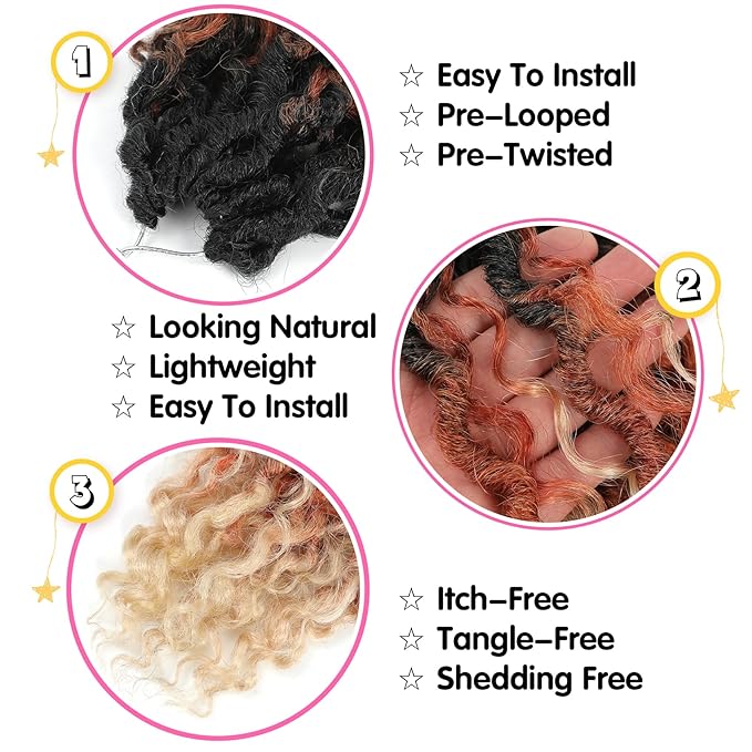 Fulcrum Goddess Locs Crochet Hair 10 Inch, 8 Packs New Faux Locs Crochet Hair for Black Women, Crochet locs with Curly Ends (10Inch (Pack of 8), 1B/30/613#)