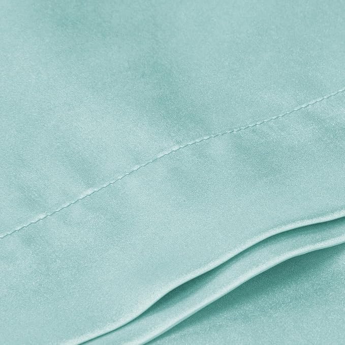 BEDELITE Satin Body Pillow Cover, Super Soft and Cooling Body Pillow Pillowcase for Hair and Skin, Breathable Silky Full Long Pillowcase Cover(20"x54", Blue Grey)