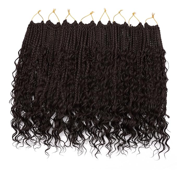 14 Inch Goddess Box Braids Crochet Hair for Black Women 8 Packs Crochet Box Braids Pre-looped Boho Box Braids Crochet Braids Synthetic Braiding Hair Extension #2