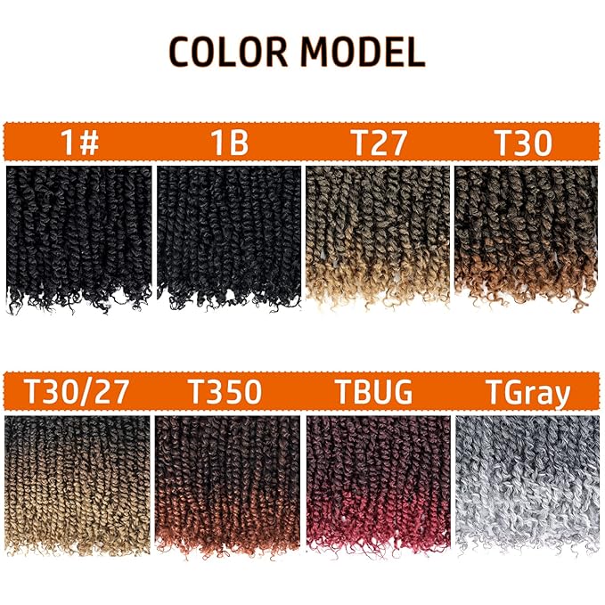 Passion Twist Hair 10 Inch Pre-twisted Passion Twist Crochet Hair for Women Girls Pre-looped Crochet Braids Bohemian Short Curly Crochet Hair Synthetic Hair Extensions 8 packs 1B