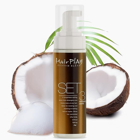 Hair Play Set #3 Hair Foam Mousse - Extra Hold Styling Foam for Frizz Control - Hair Mousse for Curls - Curl Defining Volumizing Mousse for Wavy Hair - 8 Fl Oz