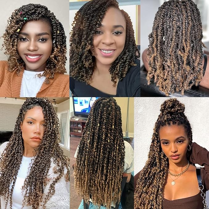 Ubeleco 30 Inch Passion Twist Hair, Water Wave Crochet Hair Ombre Blond Passion Twist Crochet Hair for Women Long Bohemian Passion Twists Curly Braiding Hair Extensions (30in (Pack of 7),1B/27)