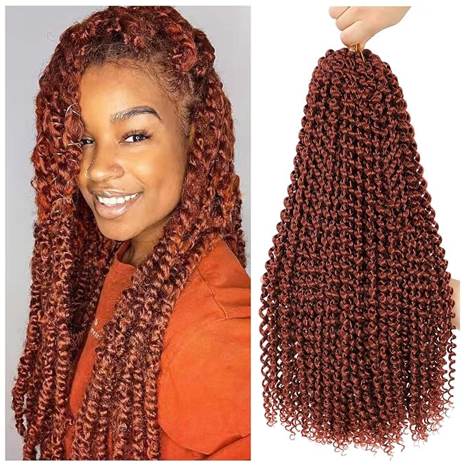 Dansama Passion Twist Hair Water Wave Braiding Hair for Butterfly Style Crochet Braids Bohemian Hair Extensions (24 Inch (Pack of 7), #350)