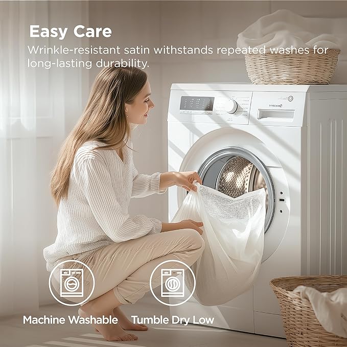 Bedsure Body Pillow Pillowcase - Cooling and Silky Long Body Pillow Covers with Envelope Closure, Satin Similar to Silk Pillowcase for Hair and Skin,Black,20x54 Inches