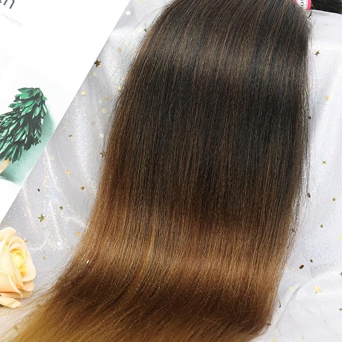 Dorsanee Braiding Hair Pre Stretched 22 Inch 8 Packs Black to Brown Ombre Braiding Hair Extensions for Crochet Box Braids Twists Locs Hair Soft Yaki Texture Hot Water Setting (22inch,#1B/30/27)