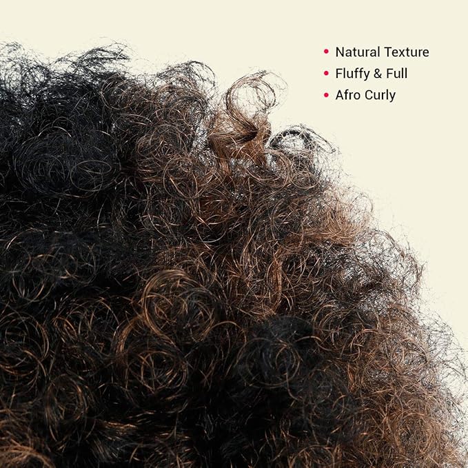 GLAM21USA Afro Puff Drawstring Ponytail Retro Kinky Curly Ponytail Wig Clip in Bun Hair Piece for Black Women Synthetic Hair Extension (MEDIUM, FS1B/30)