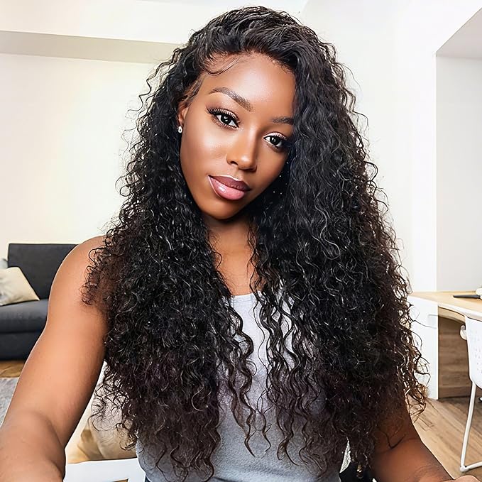Deep Wave Half Wig Human Hair 26inch Wear and Go Glueless Curly Wig 200% Density 3 In 1 Seamless Flip Over Drawstring No Headband Wig for Black Women Beginner Friendly Natural Color