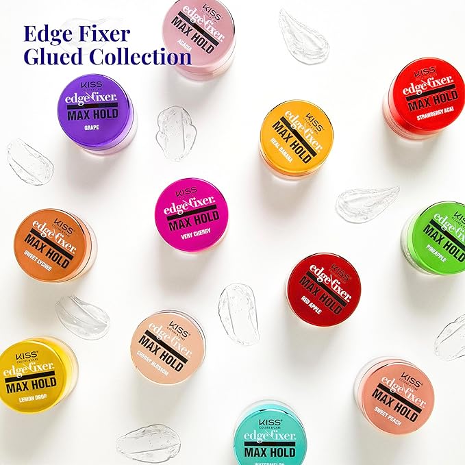 Red by Kiss Edge Fixer 24 Hour Maximum Hold Edge Wax No Flaking Biotin B7 Infused Hair Gel 3.38 fl.oz (Unscented)