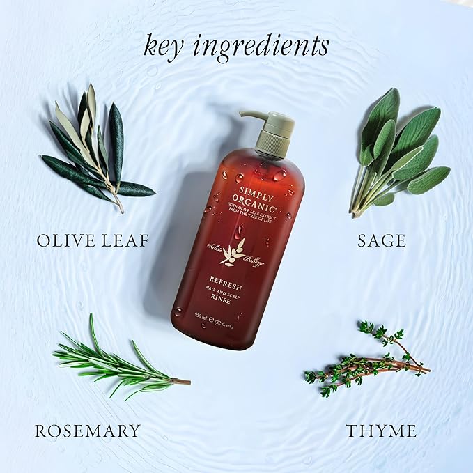 Hair Detox Clarifying Deep Conditioner Scalp Rinse, Made in Italy, All Natural Cruelty Free Hair Care for Women & Men, Rosemary, Sage & Olive Leaf Extract with Pump, 32 fl oz/958 ml, REFRESH