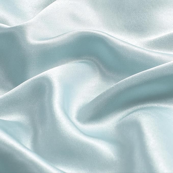 BEDELITE Satin Body Pillow Cover, Super Soft and Cooling Body Pillow Pillowcase for Hair and Skin, Breathable Silky Full Long Pillowcase Cover(20"x54", Stone Blue)