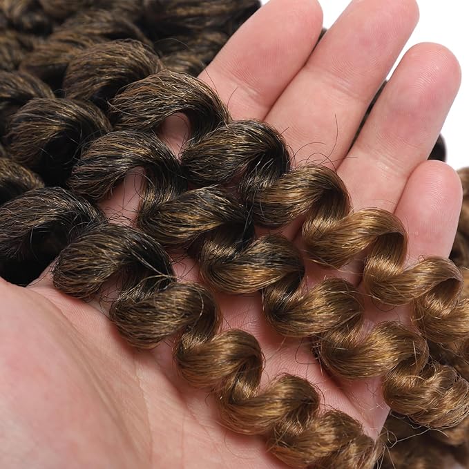 8 Inch Jamaican Bounce Crochet Hair 5 Packs 2X Ringlet Wand Curl Crochet Hair Pre Looped Bouncy Curl Curly Crochet Hair Extension Brown Ombre Crochet Braiding Hair 100 Roots