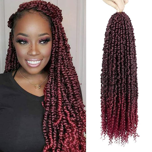 Passion Twist Hair - 8 Packs 24 Inch Passion Twist Crochet Hair For Black Women, Crochet Pretwisted Curly Hair Passion Twists Synthetic Braiding Hair Extensions (24 Inch 8 Packs, TBUG)