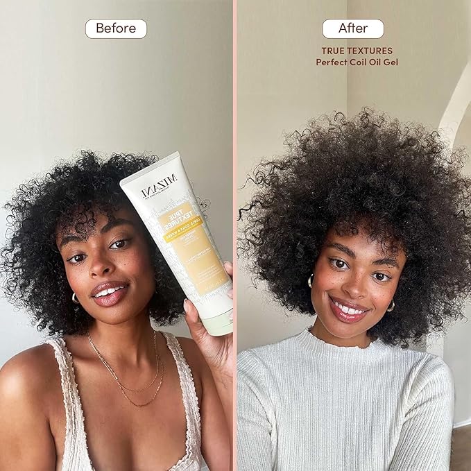 Mizani True Textures Perfect Coil Oil Gel - Curly Hair Gel for Wash and Go Styles, with Olive & Coconut Oil, Anti Frizz, Silicone-Free, No Drying Alcohols, Paraben-Free