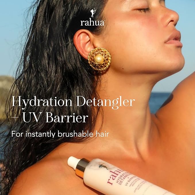 Rahua Hydration Detangler Spray + UV Barrier, Vegan Leave In Hair Spray, Conditioner for Added Shine, Damage Protection, Humidity & Frizz Control, Oil, Morete & Mango, All Hair Types, 6.5 Fl Oz