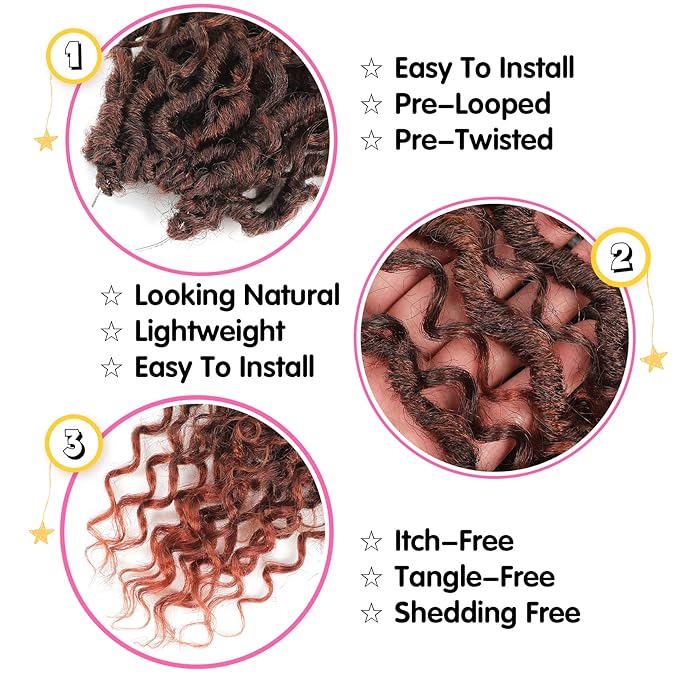 Fulcrum Goddess Locs Crochet Hair 10 Inch, 8 Packs New Faux Locs Crochet Hair for Black Women, Crochet locs with Curly Ends (10Inch (Pack of 8), T350#)