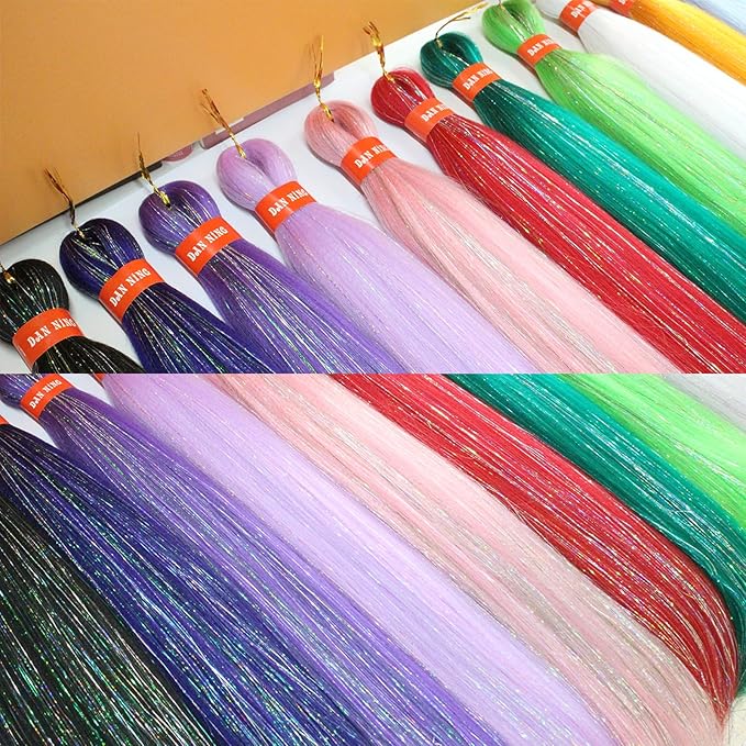 Sparkling Red Pre Stretched Braiding Hair 30 Inch Glitter Box Braid Hair Extensions Shinny 3 Packs Yaki Texture Pre Feathered Festival Braids Hair