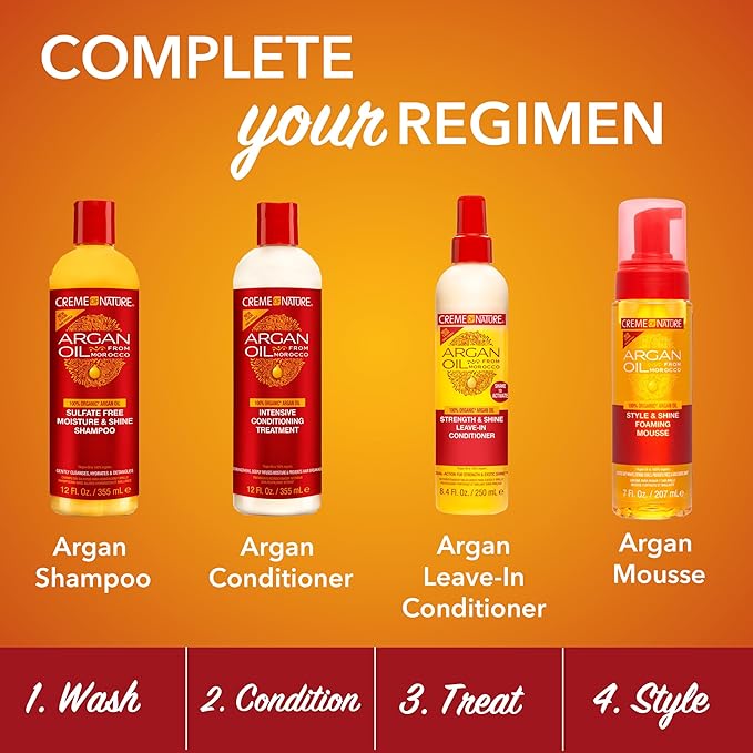 Creme of Nature Anti-Humidity Gloss & Shine Mist, Lightweight Frizz Control and Heat Protection, Infused with 100% Organic Argan Oil from Morocco, 4 oz