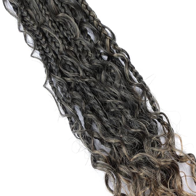 24 Inch Goddess Box Braids Crochet Hair Pre-looped 8 Packs Boho Box Braids Crochet Braids for Black Women Bohemian Box Braids Crochet Hair T27