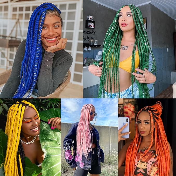 Leeven 26 Inch Pink Braiding Hair Pre Stretched Extensions 2 Packs Box Braids Yaki Texture Crochet Braids Hair Hot Water Setting Synthetic Hair For Crochet Butterfly Braids(pink#)