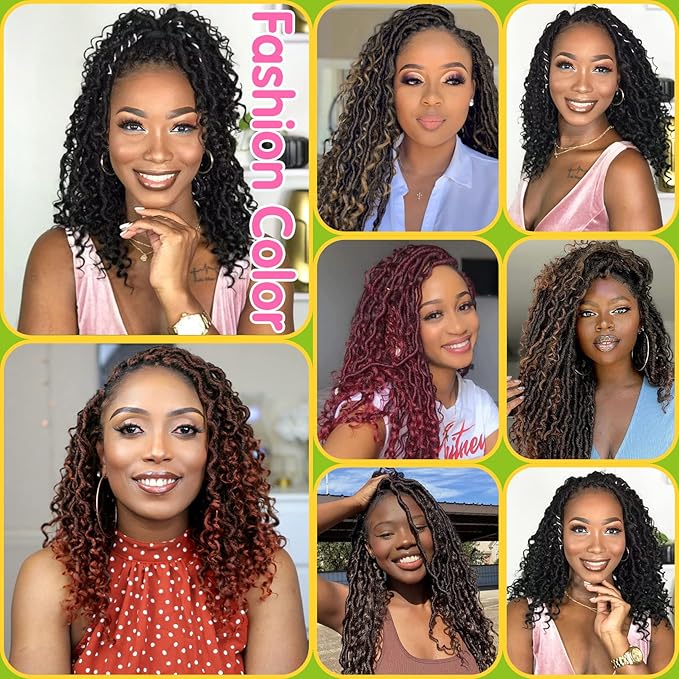 Fulcrum Goddess Locs Crochet Hair 10 Inch, 8 Packs New Faux Locs Crochet Hair for Black Women, Crochet locs with Curly Ends (10Inch (Pack of 8), Tgray#)