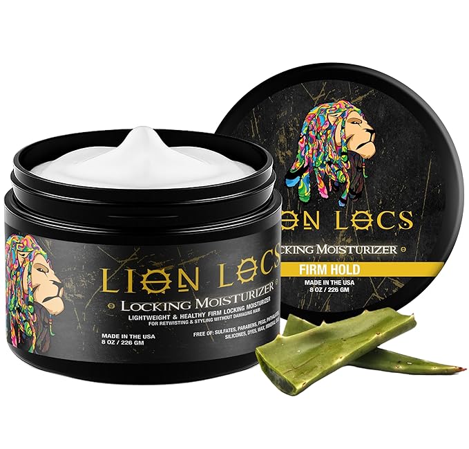 Lion Locs Hair Locking Dreads Moisturizer for Dreadlocks, Locks, Microlocs, Interlocks, Braidlocks, Braids, Fauxlocs, Twistlocks, or Sisterlocks (8oz) (Firm)