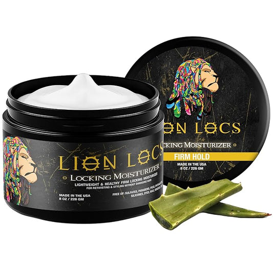 Lion Locs Hair Locking Dreads Moisturizer for Dreadlocks, Locks, Microlocs, Interlocks, Braidlocks, Braids, Fauxlocs, Twistlocks, or Sisterlocks (8oz) (Firm)