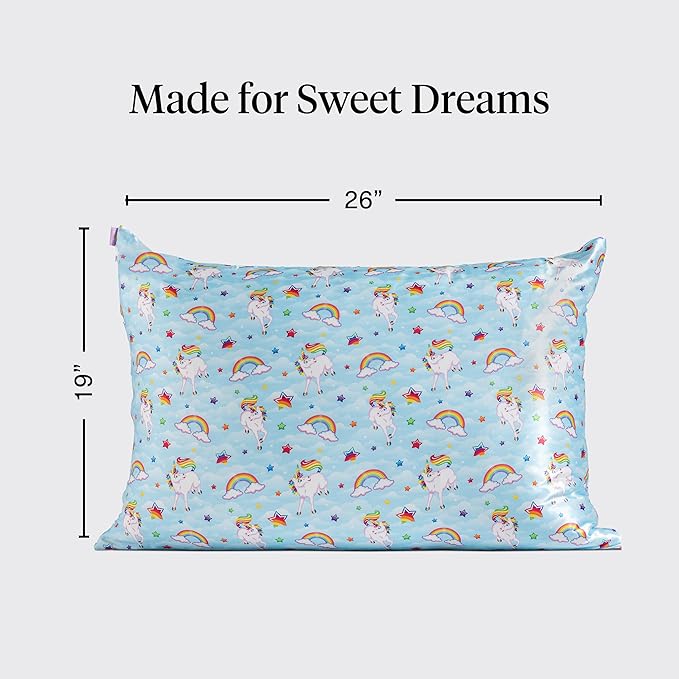 Kitsch x Lisa Frank Satin Pillowcase with Zipper for Hair & Skin, Softer Than Silk Pillow Cases Queen, Wrinkle-Free, Smooth and Cooling Satin Pillow Covers Standard/Queen Size 19x26 - MarkieTM