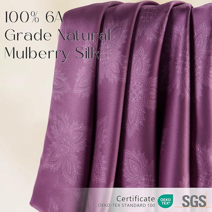 ZIMASILK 100% Pure Mulberry Silk Pillowcase for Hair and Skin Health, Soft and Smooth, Both Sides Premium Grade 6A Silk, 600 Thread Count, with Hidden Zipper, 1pc (King 20"x36", Dark Mauve)