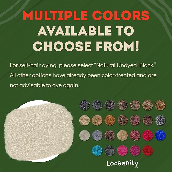Locsanity Afro Kinky 100% Bulk Natural Human Hair - Braiding Hair for Dreadlocks, Loc Repair, Dreadlock Extensions, Twists, Braids - 16 Inches Long, 1 Oz