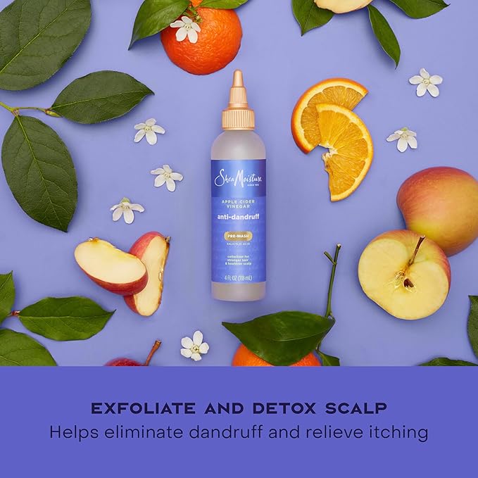 SheaMoisture Anti-Dandruff Pre-Wash Apple Cider Vinegar & Salicylic Acid To Gently Exfoliate & Remove Flakes System for a Healthier Scalp 4 oz