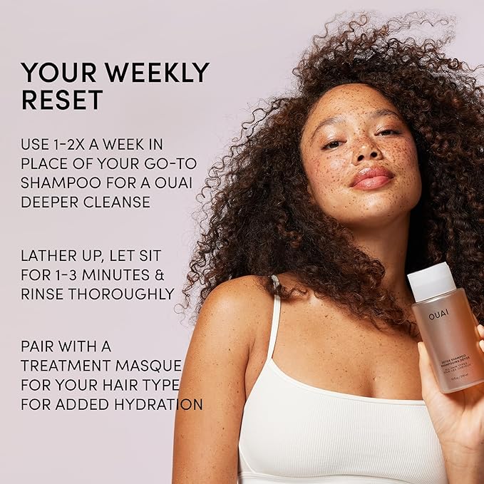 OUAI Detox Shampoo & Medium Hair Conditioner Bundle - Clarifying Shampoo for Build Up, Dirt, Oil, Product and Hard Water & Hydrating Conditioner for Medium Hair (2 Count)