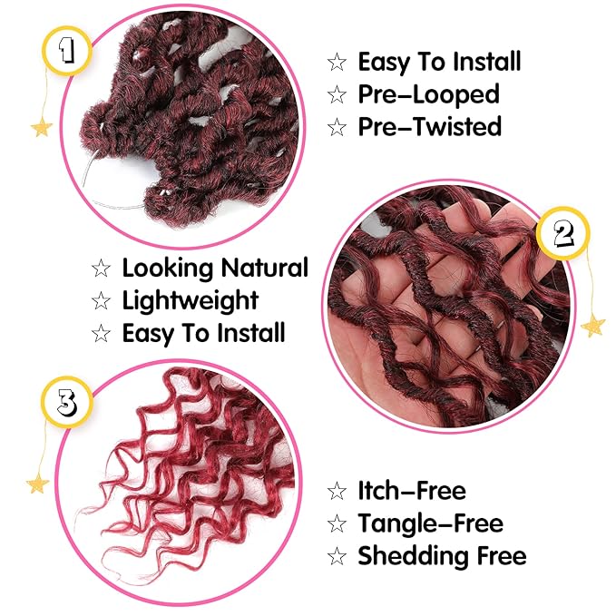 Fulcrum Goddess Locs Crochet Hair 18 Inch, 8 Packs New Faux Locs Crochet Hair for Black Women, Crochet locs with Curly Ends (18Inch (Pack of 8), TBUG#)