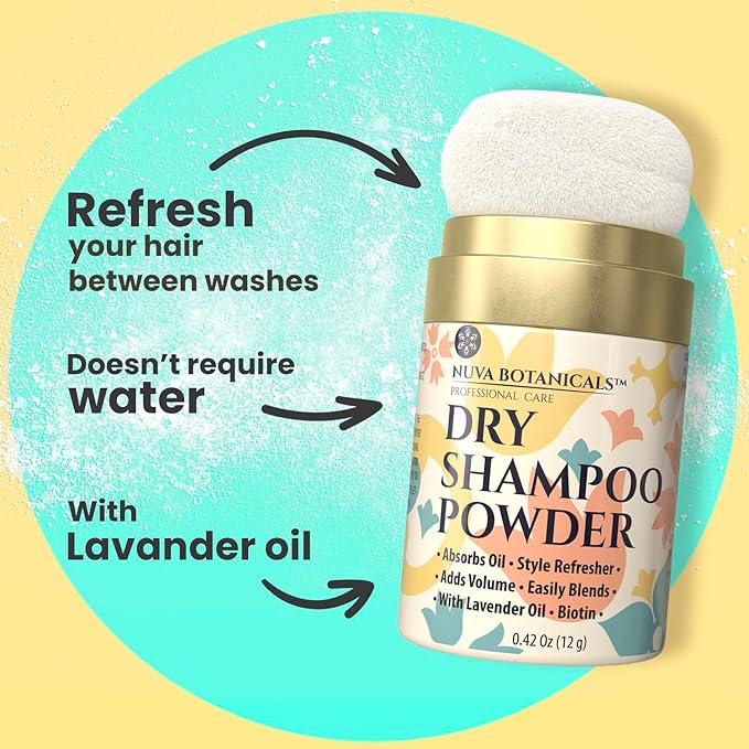 Dry Shampoo Powder with Biotin (0.42 oz) and Bonding Shampoo & Conditioner Set (6.8 Fl oz each) - Strengthening Formula to Restore Damaged Hair, Hydrate Ends and Refresh Roots Between Washes