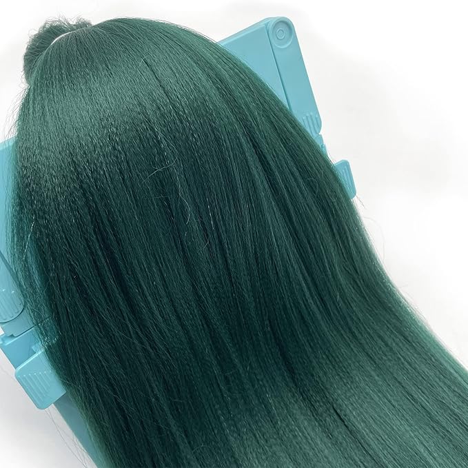 Long Green Braiding Hair Pre Stretched 30 Inch Dark Green Hair For Braiding, Pre Stretched Braiding Hair Extensions For Braids Synthetic Bundles, Yaki Non Toxic Hypoallergenic Braiding Hair